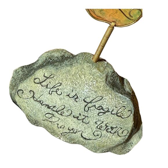 Stained‎ Glass Angel Figurine Faux Rock Base Inspirational Quote 7" Sun Catcher - Picture 4 of 7